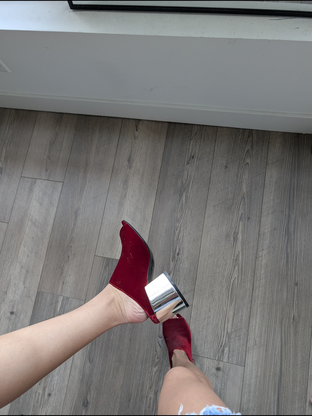 SOLD ON DEPOP.  MM6 Maison Martin Margiela Burgundy Open-Back Block Heel Mules